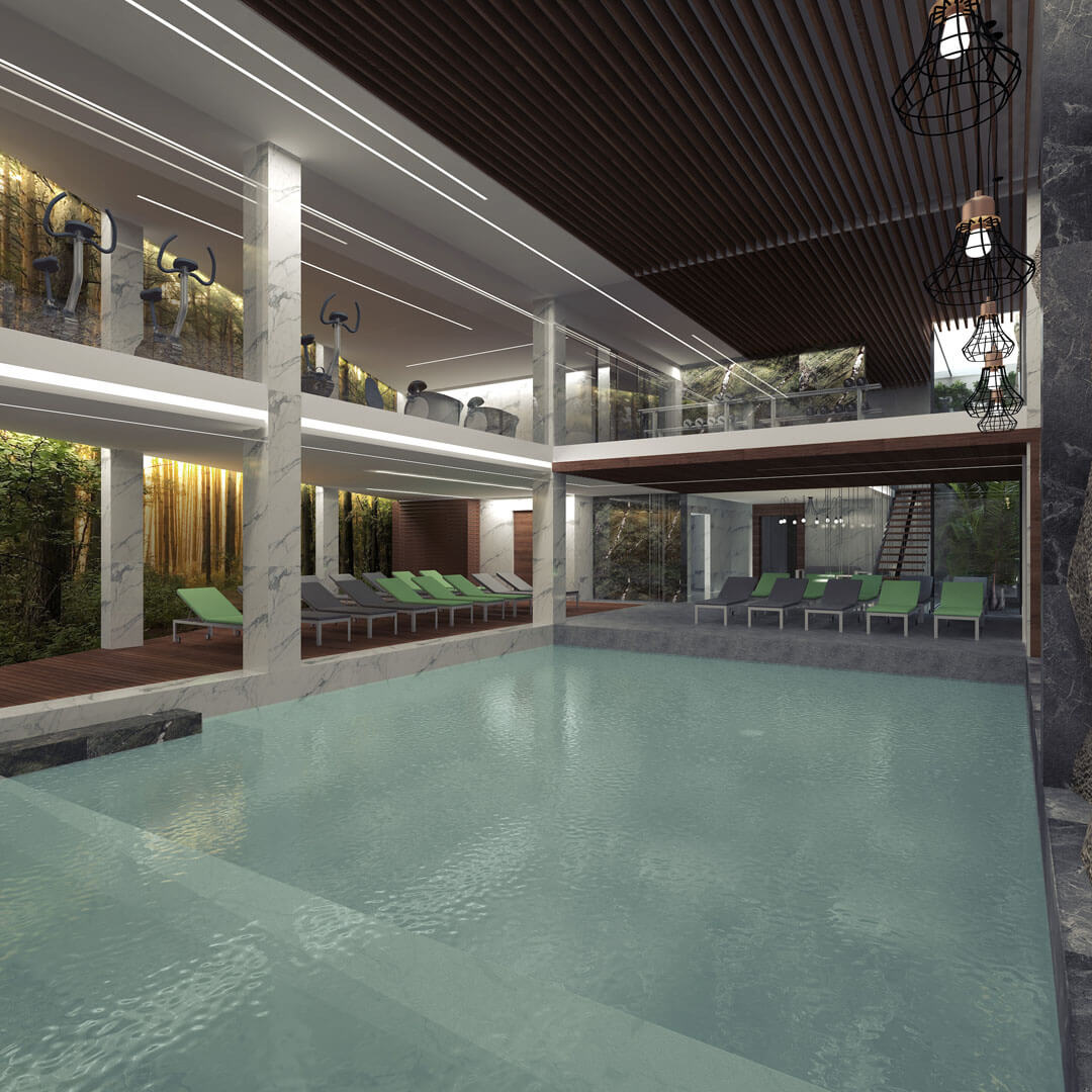 Hotel Pool, Spa. Fitness Area Design